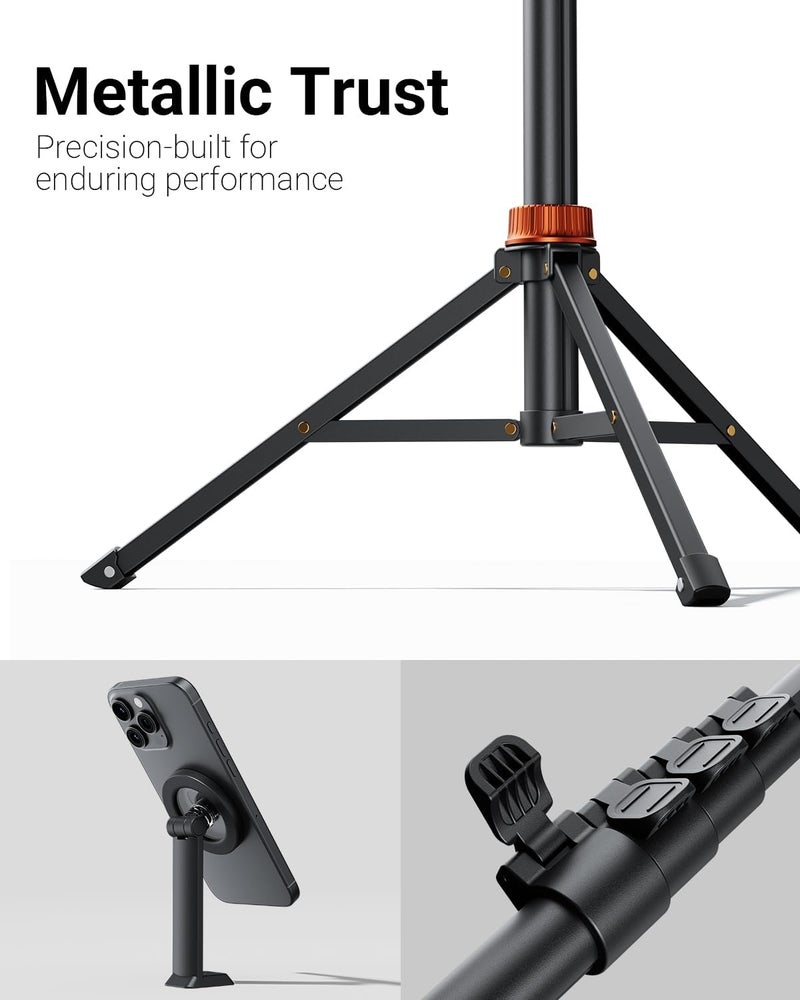 Vimose 69" Magnetic Phone Tripod, Tripod for iPhone with Remote & Strong Magnetic Holder for Magsafe, Stable Cell Phone Tripod for Video Recording, Travel Tripod Compatible with iPhone/Android - Image 5